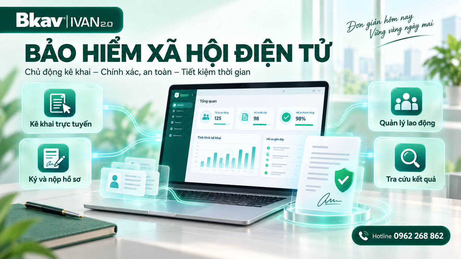 Phần mềm BHXH Bkav IVAN: kê khai, ký nộp hồ sơ, quản lý lao động và tra cứu kết quả