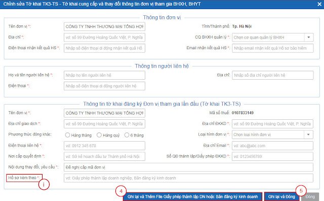 điền thông tin cấp mã đơn vị dien thong tin cap ma don vi