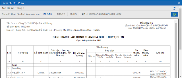 kê khai bằng excel ke khai bang excel